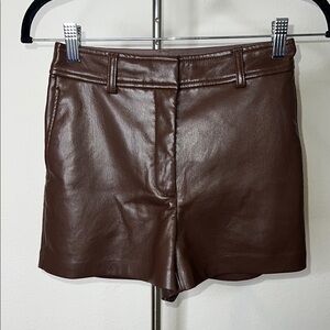 Aritzia Babaton Vegan Leather Trouser Shorts